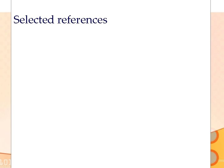 Selected references 