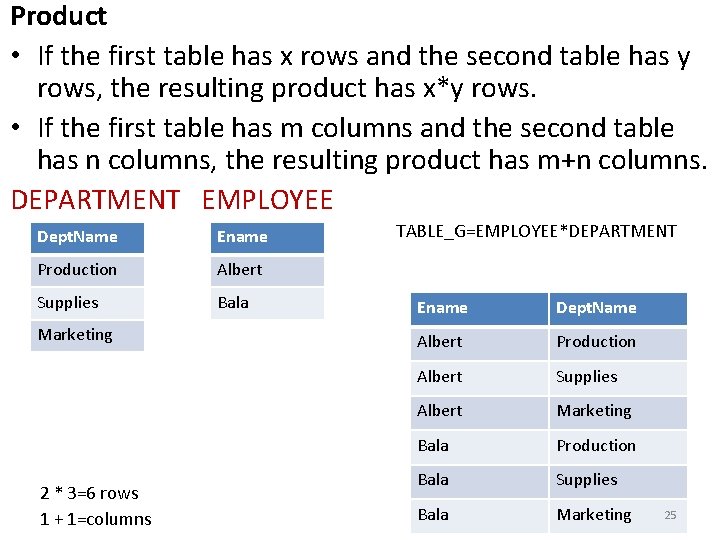 Product • If the first table has x rows and the second table has Product • If the first table has x rows and the second table has