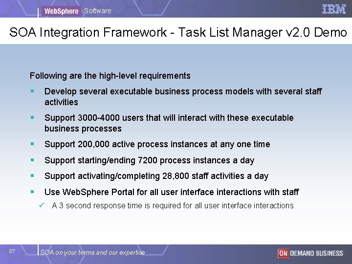 Software SOA Integration Framework - Task List Manager v 2. 0 Demo Following are Software SOA Integration Framework - Task List Manager v 2. 0 Demo Following are