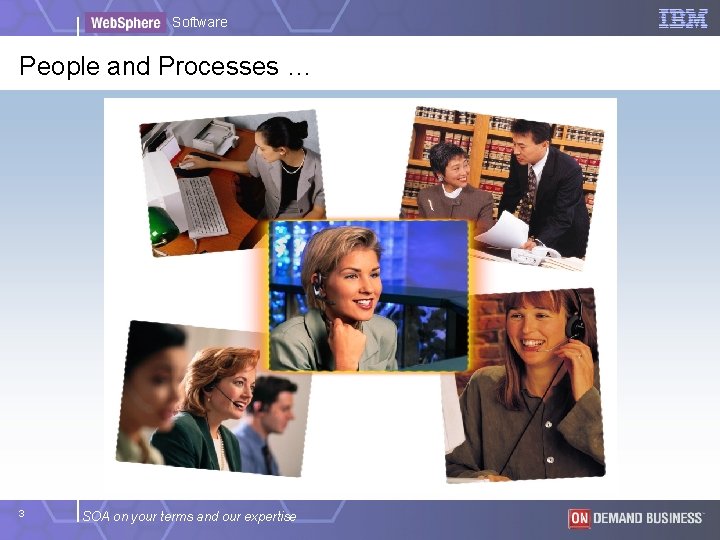 Software People and Processes … 3 SOA on your terms and our expertise Software People and Processes … 3 SOA on your terms and our expertise