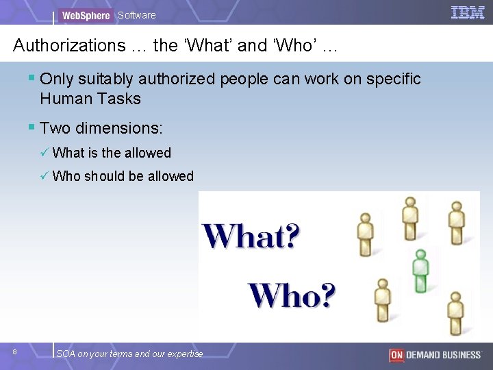 Software Authorizations … the ‘What’ and ‘Who’ … § Only suitably authorized people can Software Authorizations … the ‘What’ and ‘Who’ … § Only suitably authorized people can