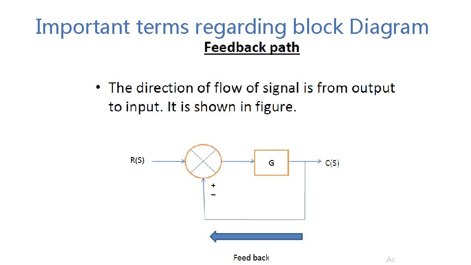 Important terms regarding block Diagram Important terms regarding block Diagram