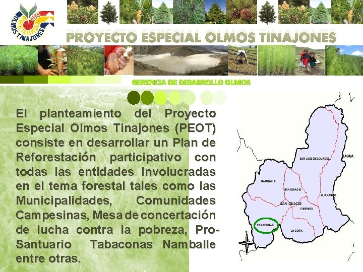 PROYECTO ESPECIAL OLMOS TINAJONES GERENCIA DE DESARROLLO OLMOS El planteamiento del Proyecto Especial Olmos