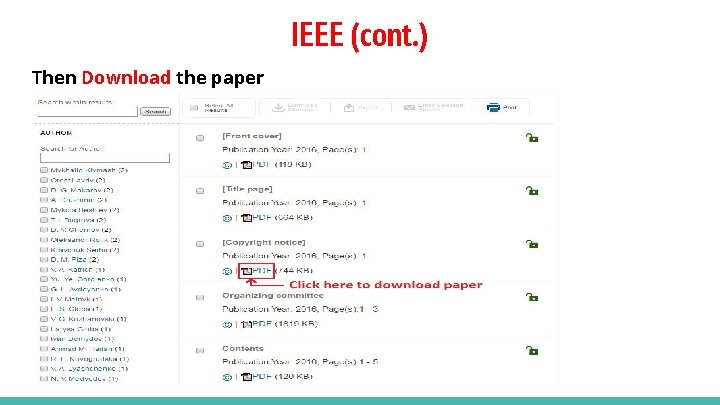 IEEE (cont. ) Then Download the paper 