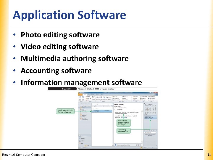 Application Software • • • XP Photo editing software Video editing software Multimedia authoring