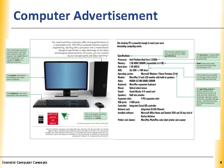 Computer Advertisement Essential Computer Concepts XP 4 