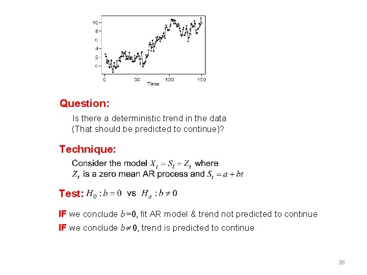 Question: Is there a deterministic trend in the data (That should be predicted to