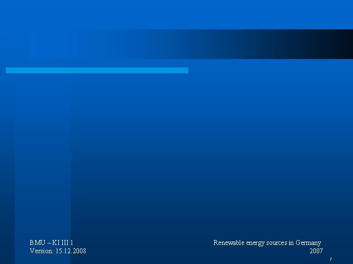 BMU – KI III 1 Version: 15. 12. 2008 Renewable energy sources in Germany