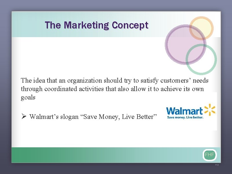 The Marketing Concept The idea that an organization should try to satisfy customers’ needs