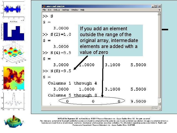 If you add an element outside the range of the original array, intermediate elements