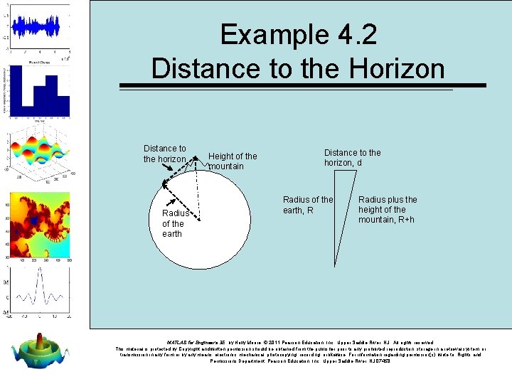 Example 4. 2 Distance to the Horizon Distance to the horizon Radius of the Example 4. 2 Distance to the Horizon Distance to the horizon Radius of the