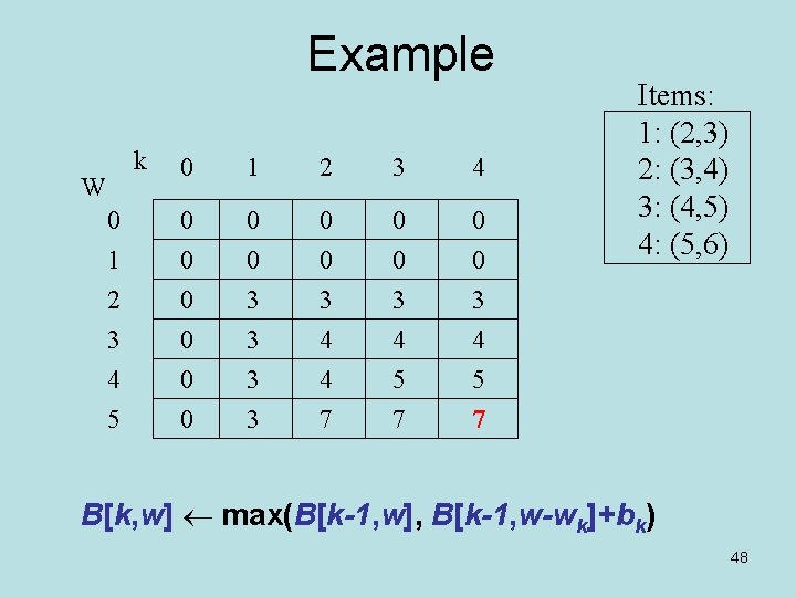 Example k W 0 1 2 3 4 5 0 1 2 3 4