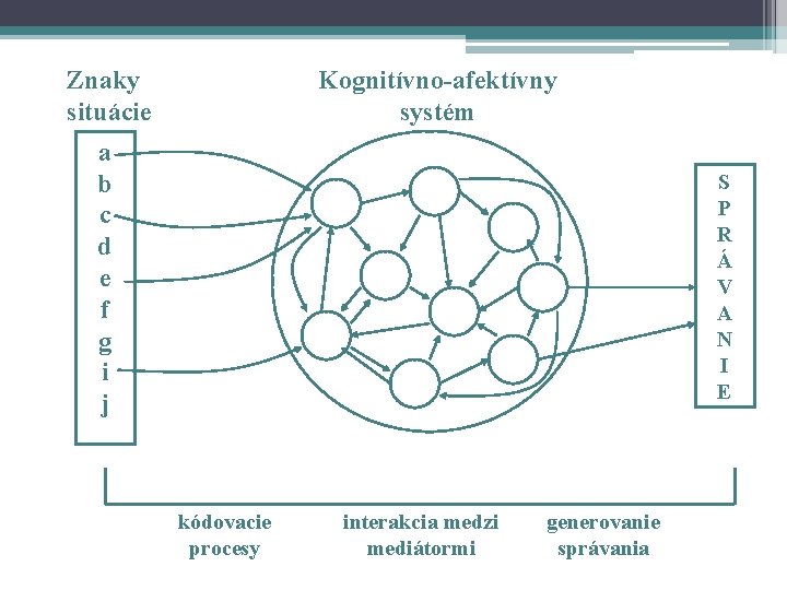 Znaky situácie Kognitívno-afektívny systém a b c d e f g i j S