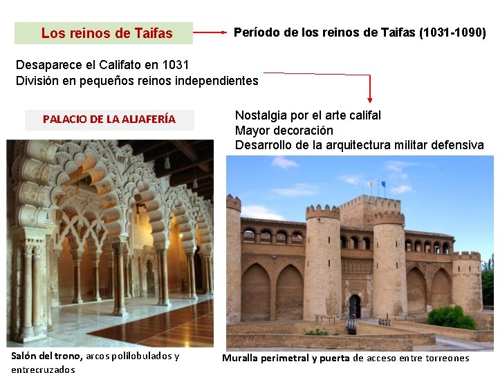 Los reinos de Taifas Período de los reinos de Taifas (1031 -1090) Desaparece el