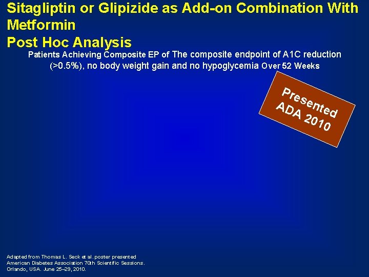 Sitagliptin or Glipizide as Add-on Combination With Metformin Post Hoc Analysis Patients Achieving Composite