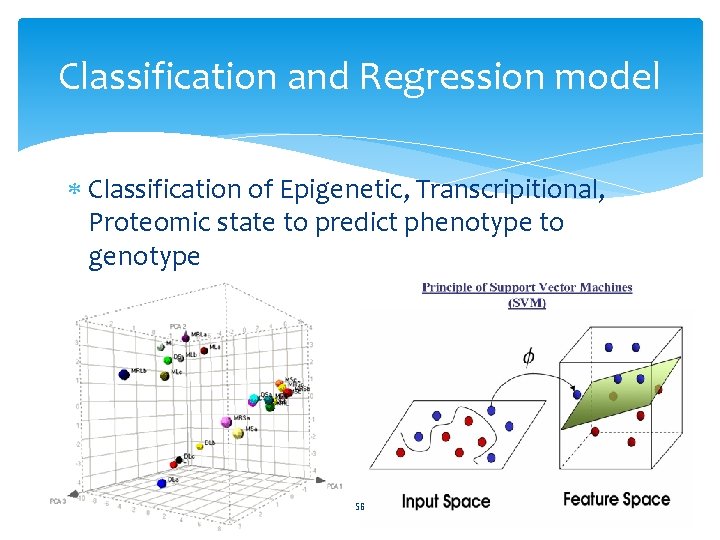Classification and Regression model Classification of Epigenetic, Transcripitional, Proteomic state to predict phenotype to