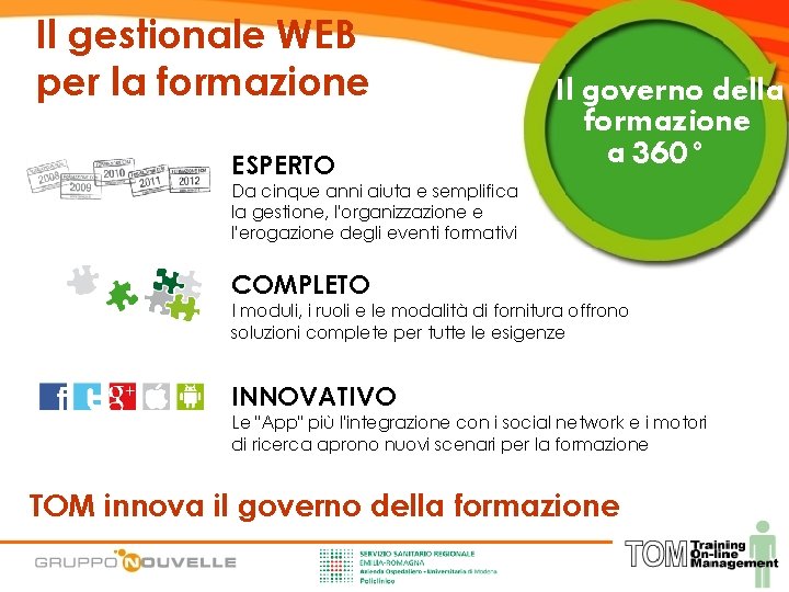 Il gestionale WEB per la formazione ESPERTO Il governo della formazione a 360° Da