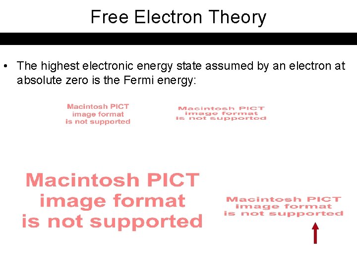 Free Electron Theory • The highest electronic energy state assumed by an electron at