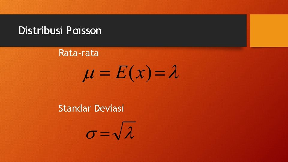 Distribusi Poisson Rata-rata Standar Deviasi 