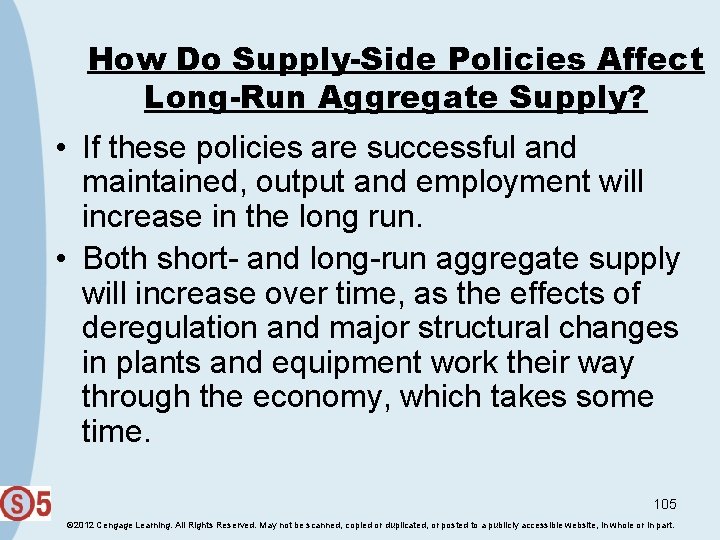 How Do Supply-Side Policies Affect Long-Run Aggregate Supply? • If these policies are successful