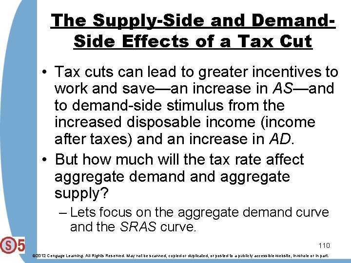 The Supply-Side and Demand. Side Effects of a Tax Cut • Tax cuts can