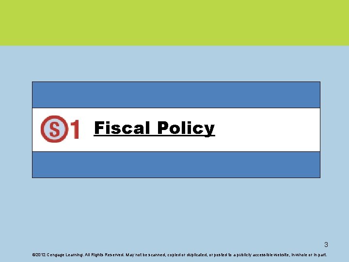 Fiscal Policy 3 © 2012 Cengage Learning. All Rights Reserved. May not be scanned,