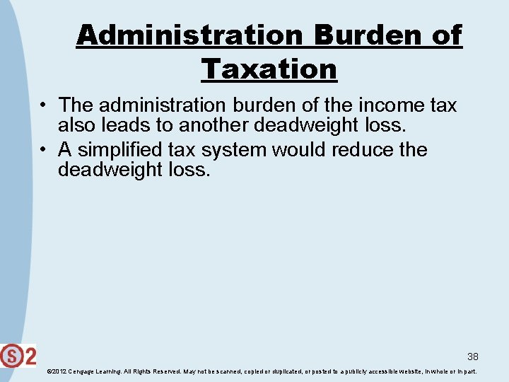 Administration Burden of Taxation • The administration burden of the income tax also leads