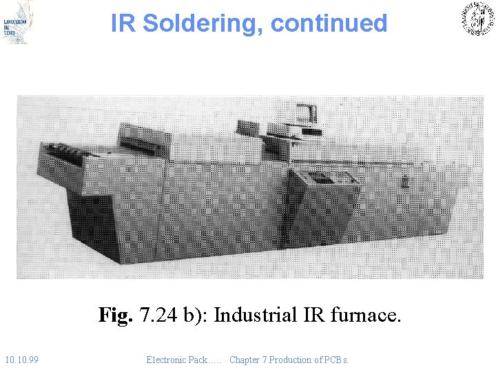 IR Soldering, continued Fig. 7. 24 b): Industrial IR furnace. 10. 99 Electronic Pack….