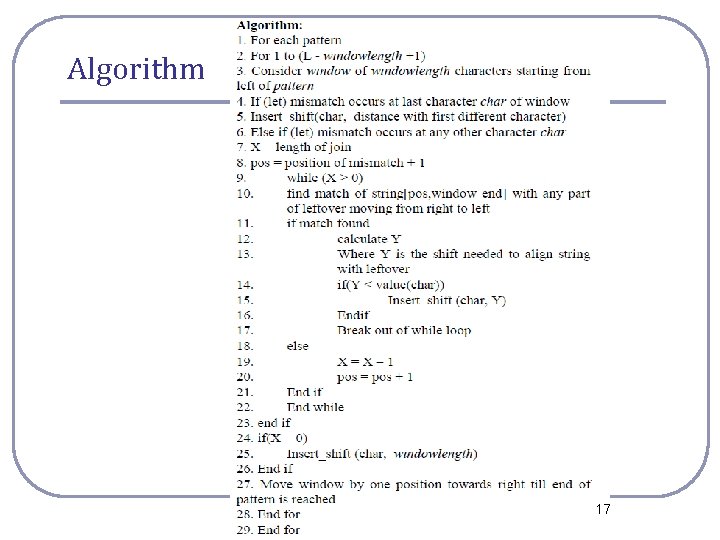 Algorithm 17 