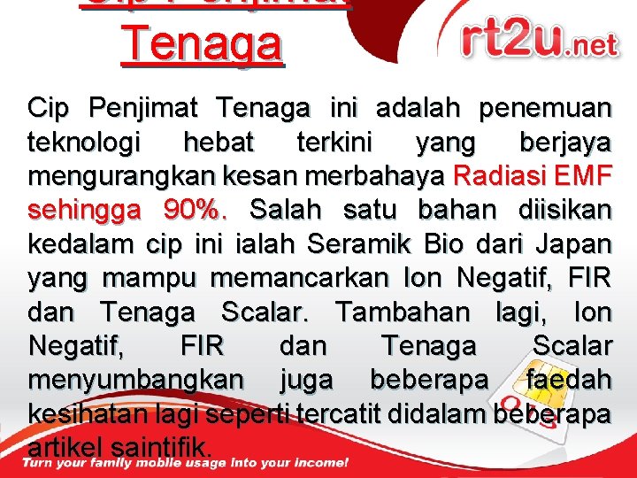 Cip Penjimat Tenaga ini adalah penemuan teknologi hebat terkini yang berjaya mengurangkan kesan merbahaya