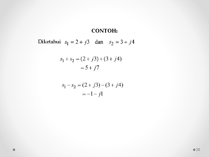 CONTOH: Diketahui 20 