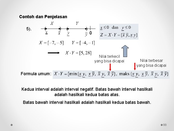 Contoh dan Penjelasan X ( ) ( 5). x Y ) 0 Nilai terkecil