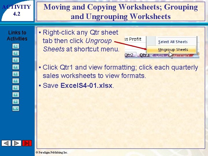 EXCEL Working with Multiple Worksheets Tables and Other