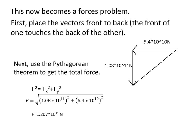 This now becomes a forces problem. First, place the vectors front to back (the