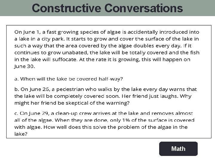 Constructive Conversations Math 