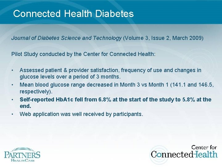 Connected Health Diabetes Journal of Diabetes Science and Technology (Volume 3, Issue 2, March