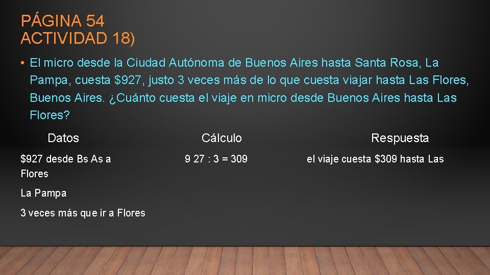 PÁGINA 54 ACTIVIDAD 18) • El micro desde la Ciudad Autónoma de Buenos Aires PÁGINA 54 ACTIVIDAD 18) • El micro desde la Ciudad Autónoma de Buenos Aires