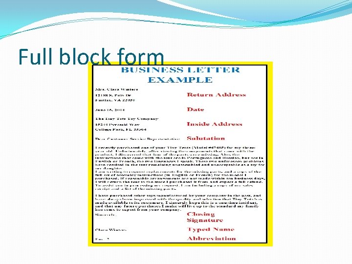 Full block form 