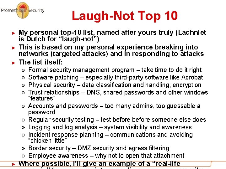 Laugh-Not Top 10 ► ► ► My personal top-10 list, named after yours truly