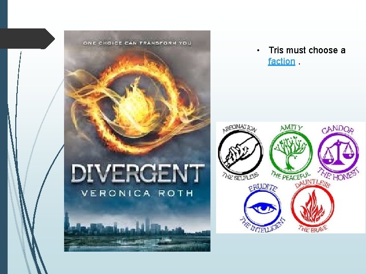  • Tris must choose a faction. 