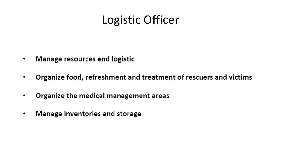 Logistic Officer 