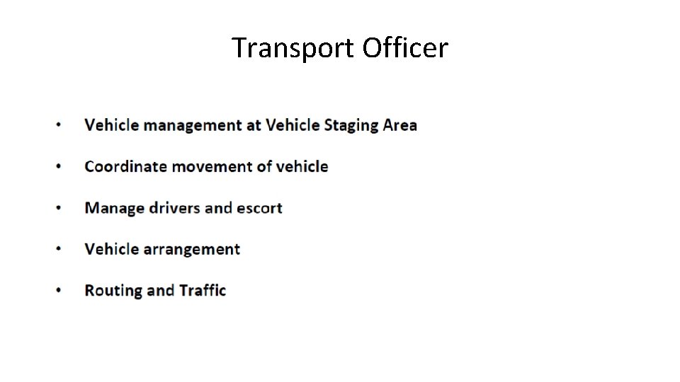 Transport Officer 