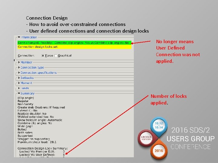 Connection Design - How to avoid over-constrained connections - User defined connections and connection