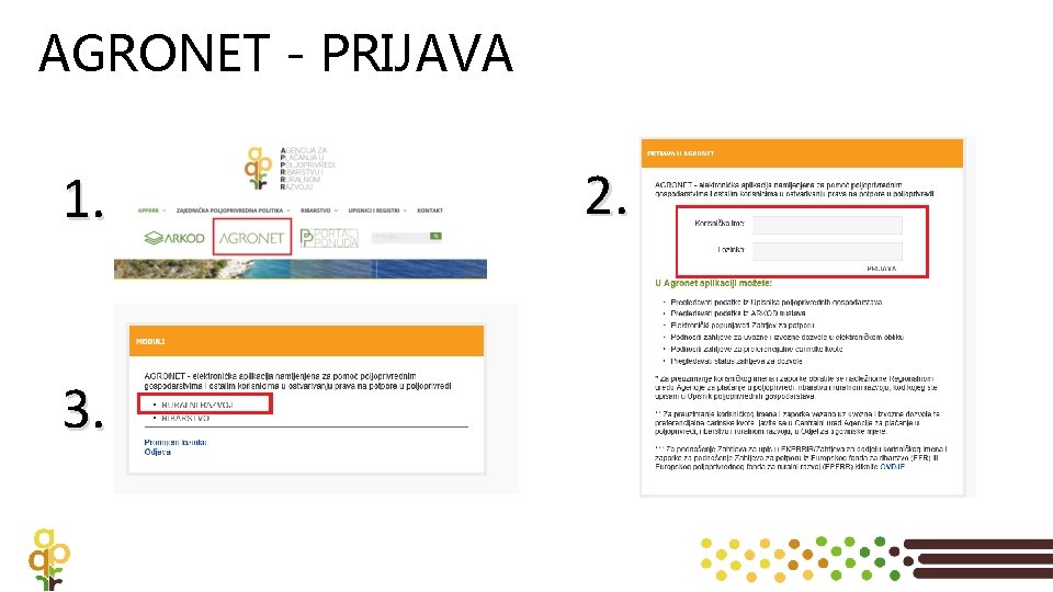 AGRONET - PRIJAVA 1. 3. 2. 