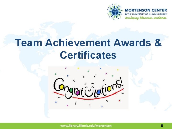 Team Achievement Awards & Certificates E 