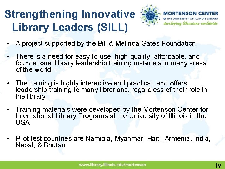 Strengthening Innovative Library Leaders (SILL) • A project supported by the Bill & Melinda