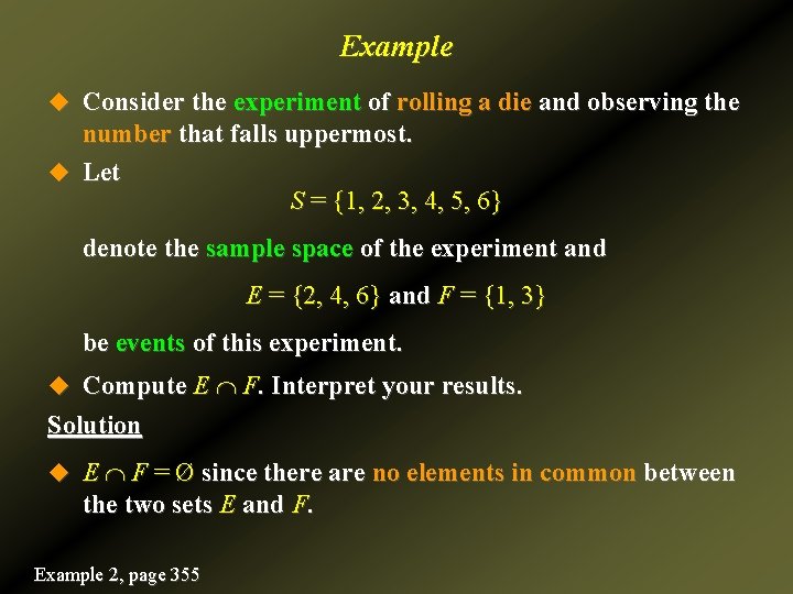 7 Probability u Experiments Sample Spaces and Events