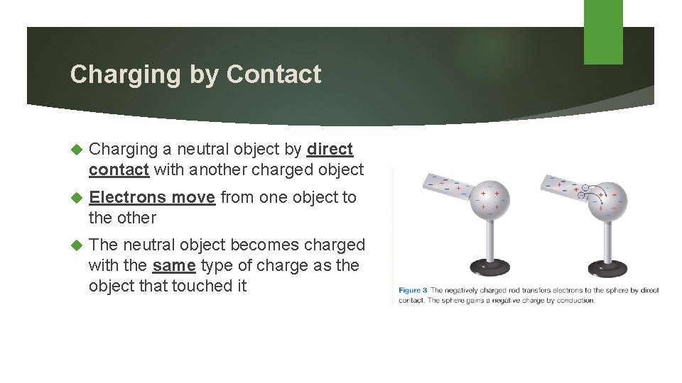 Charging by Contact Charging a neutral object by direct contact with another charged object