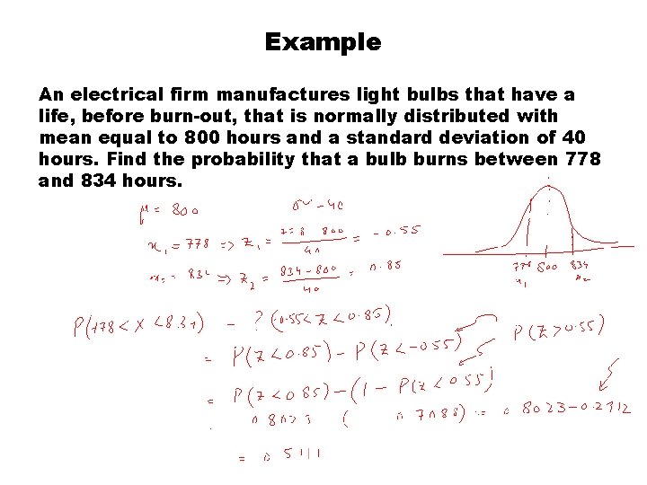 Example An electrical firm manufactures light bulbs that have a life, before burn-out, that