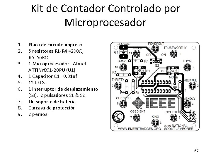 Kit de Contador Controlado por Microprocesador 1. 2. 3. 4. 5. 6. 7. 8.